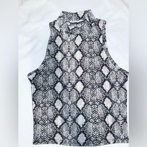 Mock Neck Snake Skin Print Size: S